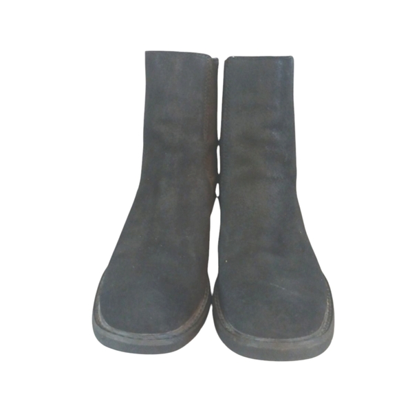 Timberland Black Leather Combat Boots Women's Black Lug Sole Booties Size 7 - Picture 2 of 13